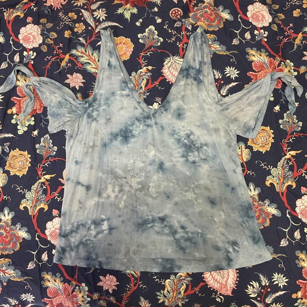 American Eagle Outfitters Blue Tie-Dye Tank Top